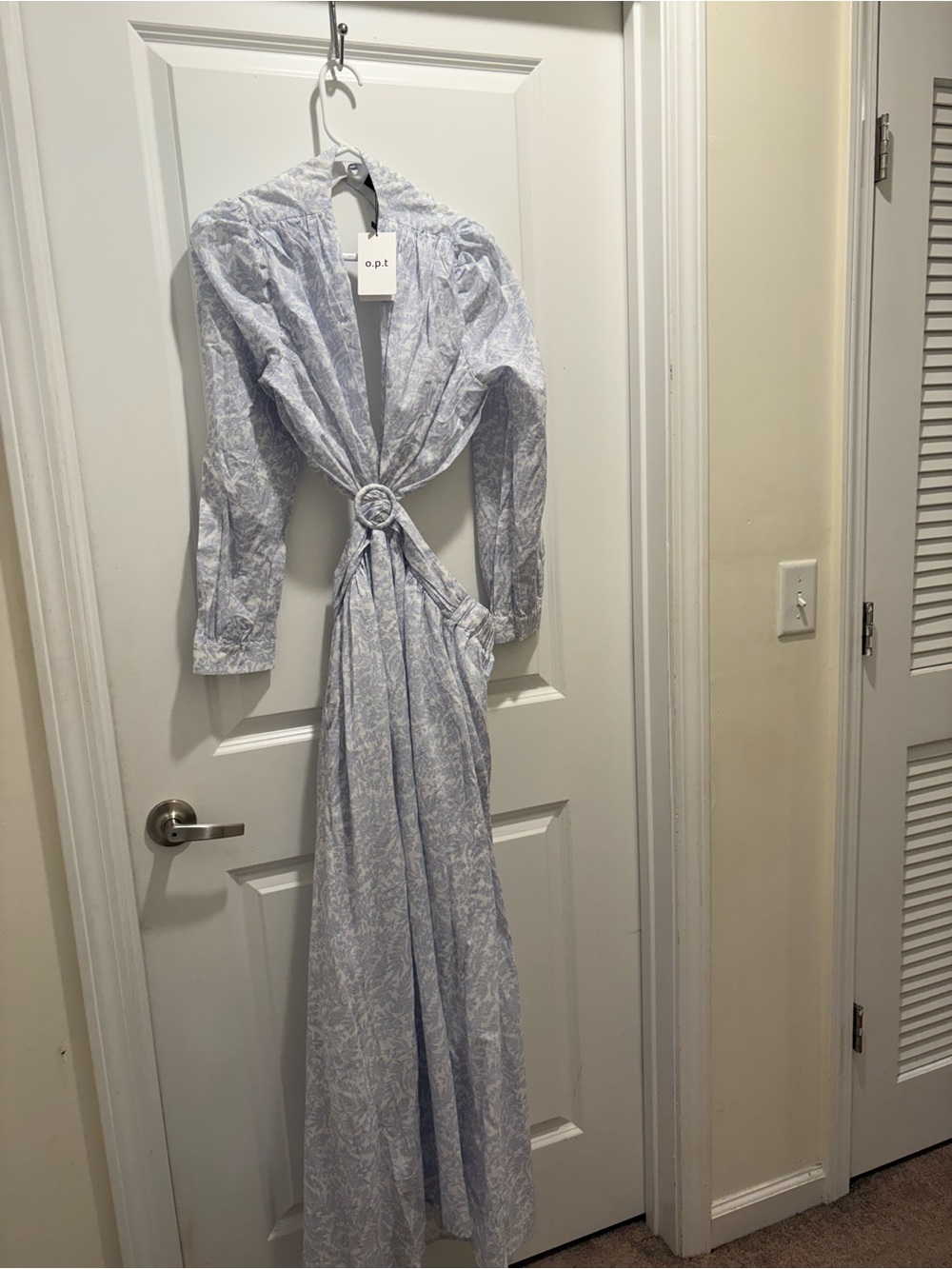 o.p.t. Light Blue Floral Maxi Dress with Ring Detail
